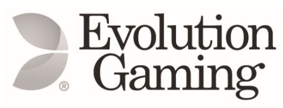 logo of the Evolution Gaming live dealer software provider for online casinos
